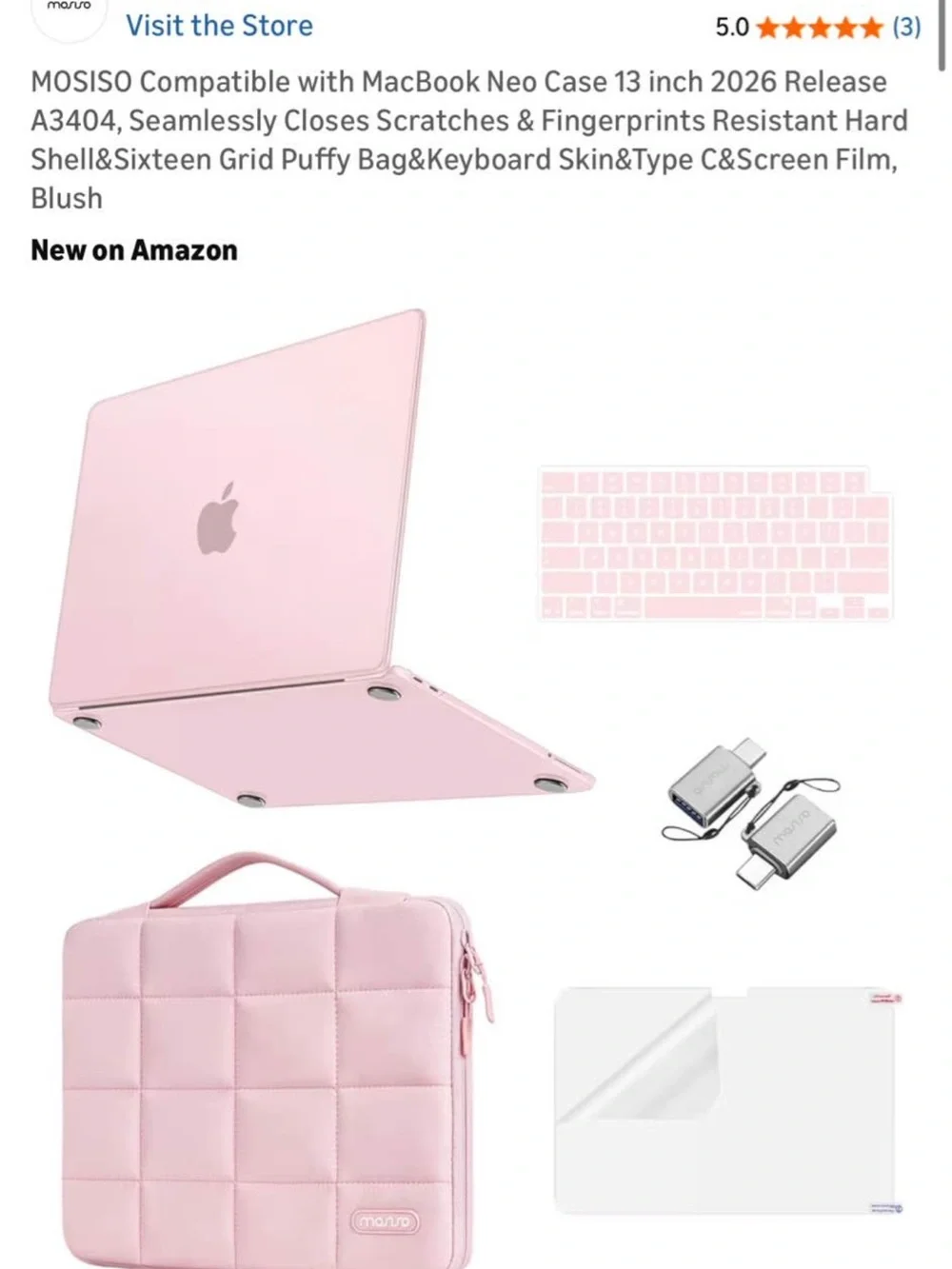 Pink Quilted Tablet Sleeve with Rose-Pink Keyboard Cover